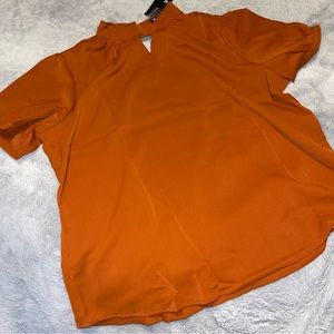 New with tags , Allegra K Keyhole Burnt Orange Blouse. Size XL